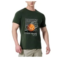 Unisex "Playoffs" T-Shirt – Street Sport Style With Basketball Print And Premium Fabric - 軍綠色 - 查看 3