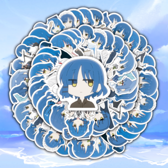 45pcs Yamada Ryo Irregular Shaped Reusable Self-Adhesive Stickers, Mixed Colors, Suitable For Scrapbooks, Laptops, Cars, Water Bottles, Mobile Phones, Compatible With Plastic Surfaces, Great Gift