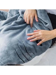 68-Inch Shark Blanket(About 175cm), Family Parent-Child Shark Pajamas, Fun Shark, Shark-Themed Pajamas For Men And Women, Novelty Animal Pajamas, Christmas And Halloween Gifts, Ultra-Soft Shark Pajamas, Suitable For Both Men And Women - 藍白色 - 查看 4