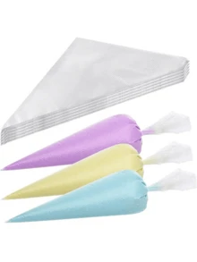 100个一次性裱花袋，蛋糕装饰必备 - 非常适合裱花、裱花，也是烘焙和厨房用品的理想之选，返校季必备 - 無色 - 查看 5