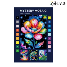 GDTME Mysterious Mosaic 3 成人塗色書 A4 24頁 雙面印刷 數位塗色任務：正方形、三角形、六角形、圓形（黑色背景）母親節禮物 文具 復活節禮物 - 神秘馬賽克3 - View 18