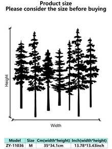 1pc Unique Pine Forest Iron Silhouette Wall Decor - Natural Style Home Decoration With Modern Farmhouse Vibe, Ideal Gift For Nature Lovers To Add Rustic Charm To Living Room, Bedroom Or Office