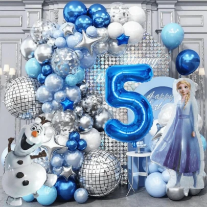 Kit de guirnalda de arco de globos congelados, globos de papel de aluminio disco para fiesta de cumpleaños, boda, celebración y decoración de aniversario