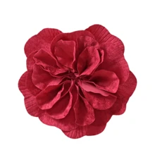 1 Stück große künstliche Samt-Pfingstrose mit Flachrücken und Schlaufe, Heimdekoration, Hochzeitsfensterausstellung, Fotostudio-Shooting, burgunderrote künstliche große Rosenblume