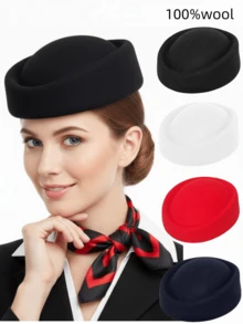 1Pc Felt Turban Fascinator Hats Pillbox Hats For Women Derby Hat With Flower Embellished Elegant Ladies Tea Party Hats Vintage Beret Hat Decorated With Rhinestone Fashion Fedoras Cap For Cosplay Costume Accessories For Wedding Party Women Ladies Gift 2024 New Style. - Multicolor - View 11