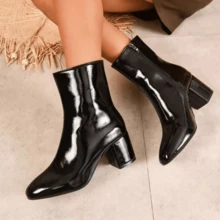 Women's Fashionable Outdoor Winter Boots In White, Red And Black - màu đen - Xem 4
