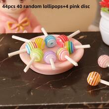 55pcs/44pcs/33pcs/22pcs/11pcs Miniature Lollipop Models, Realistic Mini Food Toys, 3D Colorful Decorative Candy, Handmade DIY Hair Accessories, Mini Lollipops, Dollhouse Mini Realistic Lollipop Models, Miniature Food Toys Scenery Props, Dollhouse Miniature Kitchen Food Toy Models