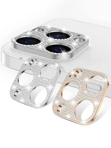 2 miếng bảo vệ ống kính trang trí bằng kim cương giả tương thích với iPhone 15/15Pro/15Plus/15Promax - Nhiều màu - Xem 13