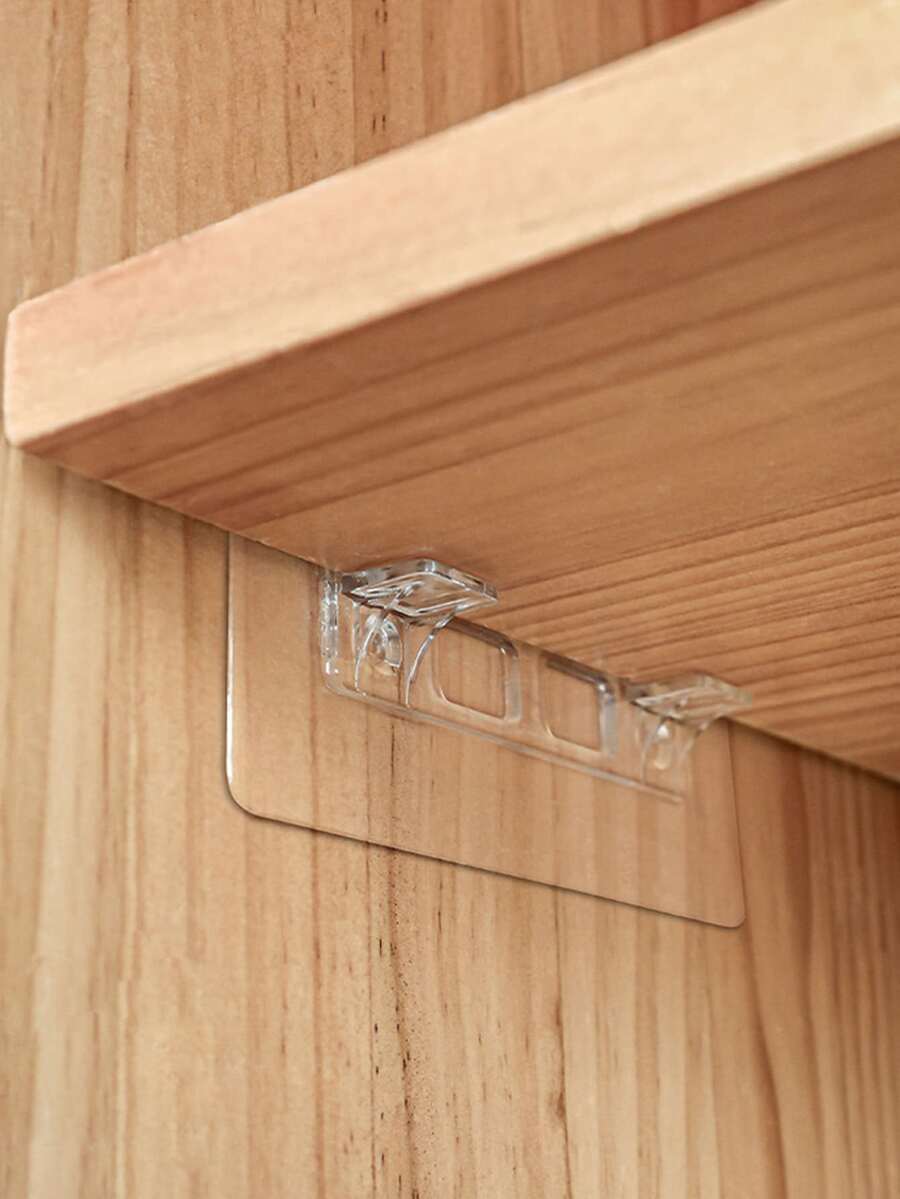 4个加长隔断支架，免打孔隔断支架，直角层板支架，衣柜免钉粘合剂，承重支撑支架，粘合剂层板支架，自粘层板支撑销，免打孔层板销，适用于衣柜、橱柜、层板、厨房橱柜、书柜和其他多层隔断。 - 彩色 - 查看 1