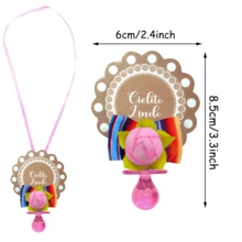 Mini Pacifier Creative Party Game Props, Acrylic Party Decorations, Hanging Ornaments, Transparent Plastic Flower, Pink - Baby Pink - View 3