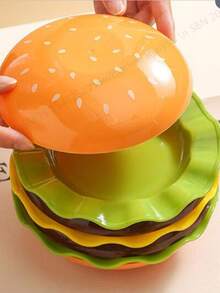 Stackable Hamburger Plate Set, Mini Hamburger Serving Plates, Premium Barbecue Rack, Funny Sauce Containers, Tabletop Decor - Multicolor - View 9