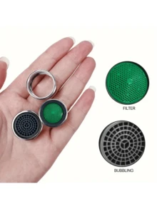 2/4pcs Water Saving Faucet Tap Nozzle, Thread Replaceable Kitchen Faucet Filter, Mouth Bathroom Faucet Bubbler, Bathroom Parts - Multicolor - View 2