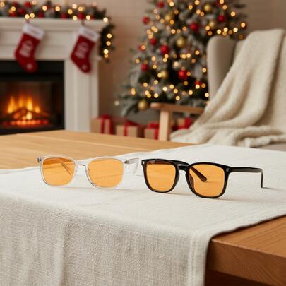 2 Pairs High Tech Blue Light Glasses - Advanced Blue Light Blocking Computer Glasses - Screen Fatigue & UV Protection