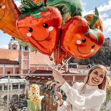 3/4/8Pcs Fruits Vegetables Balloons, Fruit Birthday Party Giant Vegetable Fruits Reusable Helium Balloons, Different Shape Foil Balloons For Party Gathering Birthday Baby Shower.Wedding. Kids Gift - Multicolor - View 7