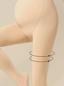 1/2 Pair 200g Warm Fleece Maternity Tights, Adjustable Waist, Suitable For Everyday Wear During Pregnancy In Autumn/Winter