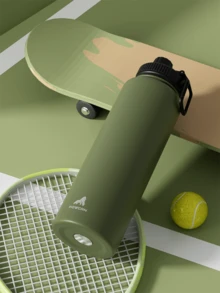 Bình nước thể thao cách nhiệt bằng thép không gỉ 18/26/40oz có nắp ống hút và tay cầm, miệng rộng, hai lớp cách nhiệt chân không, chống rò rỉ, giữ nóng 12 giờ, giữ lạnh 24 giờ. - 40oz xanh - Xem 10