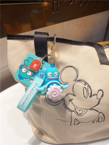 Sanrio Hangyodon Rotating Plane Keychain, Licensed 3D Cartoon Design, Adorable Rotatable Plane Shape with Hangyodon Elements, High-Quality Material, Durable Keyring, Bag/Car Keys Ornament, Kawaii Cartoon Accessory, Ideal for for Youth/Sanifto Giasd Great for Daily Matching & Gifting - Hangyodon - 查看 6