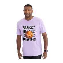 Unisex "Playoffs" T-Shirt – Street Sport Style With Basketball Print And Premium Fabric - 紫色 - 查看 5