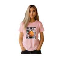 Unisex "Playoffs" T-Shirt – Street Sport Style With Basketball Print And Premium Fabric - 淺粉色 - 查看 4
