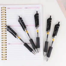 5pcs Press-Type Gel Pen, Retractable Signature Pen, Replaceable Refill, Press-Type Blue-Black-Red Pen, Bullet Tip Gel Pen, School Office Supplies, Stationery - Multicolor - View 6