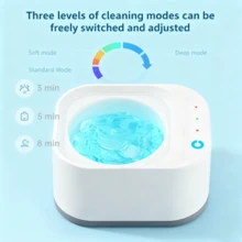 Electric Jewelry And Denture Cleaner, 50Hz High-Frequency Sound Wave Denture Cleaner, 500mAh Long Battery Life, Deep Cleaning With Light Irradiation, Don't Damage Jewelry, Perfect Gift For Moms And Girlfriends, Be Suited For Outdoor Trips And Camping - White - View 8