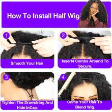 ZHENDEFA Wear & Go Invisible Hairline Wave Adhesive-Free 3-In-1 Half Wig, 180% Density Real Human Hair Wig, Flip-Over Seamless, Beginner-Friendly