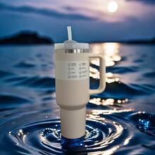 40Oz H2.0 Tumbler With Handle, Double Walled Vacuum Insulated Stainless Steel Water Bottle Premium Summer Drinkware Portable Handy Flask Travel Mug Iced Coffee Cup For Outdoor Camping, Hiking, Driving, Travel, Perfect Gift Idea