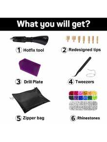 Hotfix Rhinestones Applicator Kit, Bedazzler Kit With Rhinestones, Hot Fix Rhinestone Setter Tool Kit, Heat Fixed Machine Gun Set For Clothes Fabric Clothing Wood Cardstock Leather - View 4