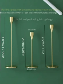 圣诞烛台套装，金色金属豪华烛台，家居/婚礼派对/浪漫晚餐装饰，房间装饰，家居装饰，礼品