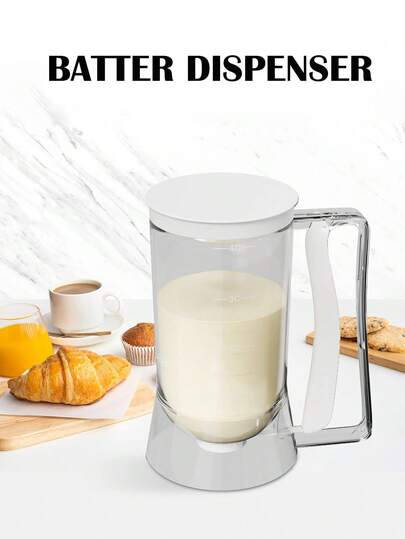 Pancake Batter Dispenser, Batter Dispenser With Handle, Pancake Dispenser For Batter, Pancake Dispenser, Pancake Baking Tray Mixing Dispenser, Perfect Pancake, Cupcake, Waffles, Muffin Mixture, Cake, Cupcake Paper Tray, Kitchen Tools, Baking Tools