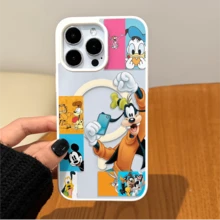 Disney Disney. ‌   Cartoon Character Themed Phone Case Featuring Iconic Figures Like Mickey Mouse And Donald Fauntleroy Duck. Designed With A Vibrant Collage Style. Compatible With 17, 16, 15, 14, 13, 12, And 11 Pro Models, With Shockproof Protection. A Perfect Gift For Family, Frids, Birthdays, Holidays, And Fans Of Classic Cartoons..Christmas Accessories. - trắng - Xem 8