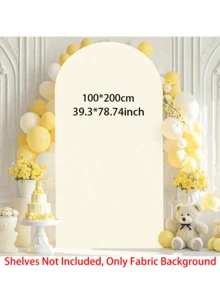 Arch Background, 6 Feet, 6.6 Feet, 7.2 Feet, Beige Wedding Arch Cover 2 Sides Spandex Laminated Fabric Arch Background, Party Background, Wedding Background Rite Decoration Arch Background Fabric Birthday Party Wedding Decoration Fabric (Shelves Not Included, Only Fabric Background)