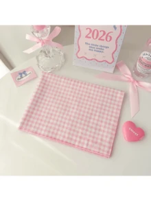 1件/6件装韩式ins风格子波点餐巾，营造氛围的桌面软装，用途广泛，可用于用餐、摄影、防尘