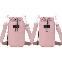 YOONI 1 件/2 件韩版时尚牛津布斜挎包，防水水壶/玻璃杯架，多层设计，可放置手机和硬币，适合健身房、徒步旅行、户外、女士单肩包 - 彩色 - 查看 23