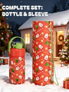 Bình giữ nhiệt Giáng sinh bằng thép không gỉ 12/26 oz, nắp ống hút 2 trong 1, bình giữ nhiệt chống rò rỉ có túi đựng, làm lạnh 24 giờ, dễ vệ sinh, thích hợp cho trường học, du lịch, giải trí, món quà chủ đề Giáng sinh tuyệt vời nhất - Giáng sinh đỏ và xanh - Xem 4