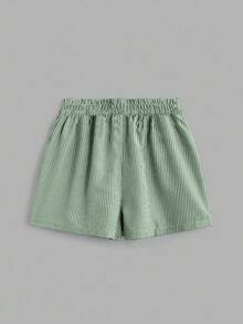 2 piezas Conjunto de top oversize de manga corta con estampado de vida marina y shorts a rayas para mujer - Traje de verano de dos piezas para mujer para vacaciones en la playa - Blanco y Verde - Ver 3