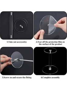 Acrylic Round Display Stand Transparent Action Figure Display Stand Cosmetics Perfume Small Acrylic Display Stand Jewelry Watch Display Stand - Transparent - View 4