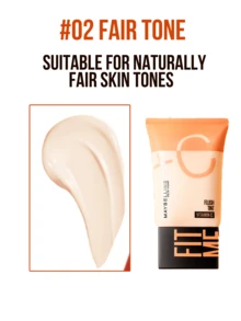 Maybelline FIT ME FLUSH TINT 2X VITAMIN C #02 WHITE TONE 5/30ml, Double Vitamin C² Double Brightening, 8-Dimensional Skin Improvement, Triple Essence Infused (Hyaluronic Acid 24H Hydration, Vitamin C Brightening, Niacore, Iyaluronic Acvaminvening. 3-Step Easy Application (Warm-Press-Pat) for Bright Fair Skin, Ideal for Daily Hydrating & Radiance Boost, Essential Item for Daily Skin Caring and Makeup Use - 美寶蓮早C管素顏霜 02 - 查看 6
