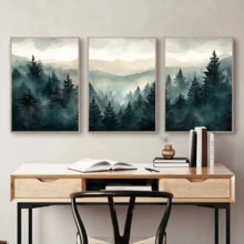 1/3pcs Unframed Canvas Poster, Modern Art, Mountain Wall Art Canvas Paintings, Landscape Print, Ideal Gift For Bedroom Living Room Corridor, Wall Art, Wall Decor, Winter Decor, Room Decoration - Multicolor - View 5