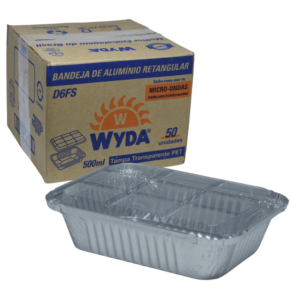 Wyda - 50 Unidades Marmitas Alumínio C/Tampa (500ml) - Multicolorido - Visão 1