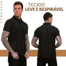Kit Of 3 Premium Polyamide Polo Shirts For Men With Collar And Buttons, Breathable Fabric - Black/White/Gray - View 4
