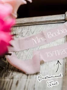 Personalized Wedding Bouquet Ribbon - Custom Name & Date Floral Tapestry For Bridal Showers, Birthdays, Graduations - Durable Polyester Event Decor With Elegant Design, Wedding Gifts For Guests, Celebration Accessory, Sophisticated Style, High Quality Craftsmanship - Multicolor - View 10