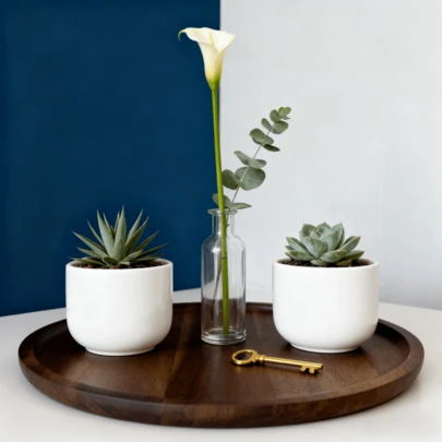 1pc Large Rosewood Round Tray, Modern Farmhouse Style Tray, Round Planter Tray, Seed Tray, Wooden Plant Tray, Suitable For Potted Plant Display, Potted Plant Placement, Planter Tray, Outdoor Patio, Outdoor Garden Decor, Outdoor And Garden Supplies, Spring Summer Autumn Winter Gardening, Mother's Day, Birthday Gift, Valentine's Day