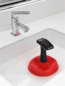 1pc Heavy Duty Sink Drain Pump, Manual Pipe Cleaner With Sink Insertion End, Suitable For Unclogging Pipes In Kitchen, Bathroom, Toilet, Shower, Residential And Commercial Use, Compact Design, Sturdy Construction, Household Cleaning - Multicolor - View 2