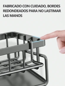 Soporte para esponja de fregadero - Cesta de drenaje automático, organizador de platos de acero inoxidable con estante de tela extraíble, dispensador de jabón y soporte para cepillo de baño - Multicolor - Ver 6