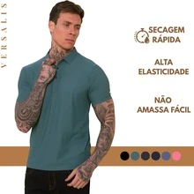 Kit Of 3 Premium Polyamide Polo Shirts For Men With Collar And Buttons, Breathable Fabric - White/Gray/Lead - View 6