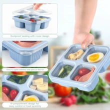 4/8PCS Food Crisper With Cutlery And Lid, Material, Snack Box, Fruit, Lye Bread, Travel Lunch Box, Reusable, Christmas, Halloween Gifts - 8 Items - View 3