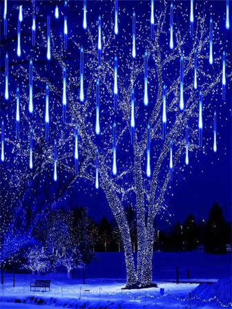 1 قطعة إضاءة نيزك 192 ليد بتقنية USB ضوء نجمي للزينة الخارجية، ديكور شجرة عيد الميلاد، ديكور حديقة المنزل، ديكور المهرجانات، ديكور عيد الاستقلال، ديكور عيد الهالوين وعيد الميلاد