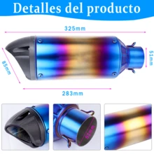 Tubo de escape universal para motocicletas, con tapa de silenciador negra, tubo de escape universal para motocicletas de 38-51 mm de diámetro, multicolor, adecuado para la mayoría de las motocicletas z900 R3 r25 mt07 mt09 R1 z400 z650 - Multicolor - Ver 5