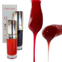 XINSON Brillo Labial Gloss Oil Lip Espejo Brillante, Aceite De Labios Claro Y Cristalino Tipo Jalea, Borra Finas Líneas Y No Es Pegajoso Ni Se Desvanece De Color. Hidratación Duradera con Color Con Aplicador Grueso Aromas Frutales Gege Bear - Set 2 - Ver 11